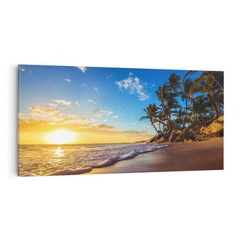 Obraz na płótnie 100x50 - Magia Tropików - zachód słońca,