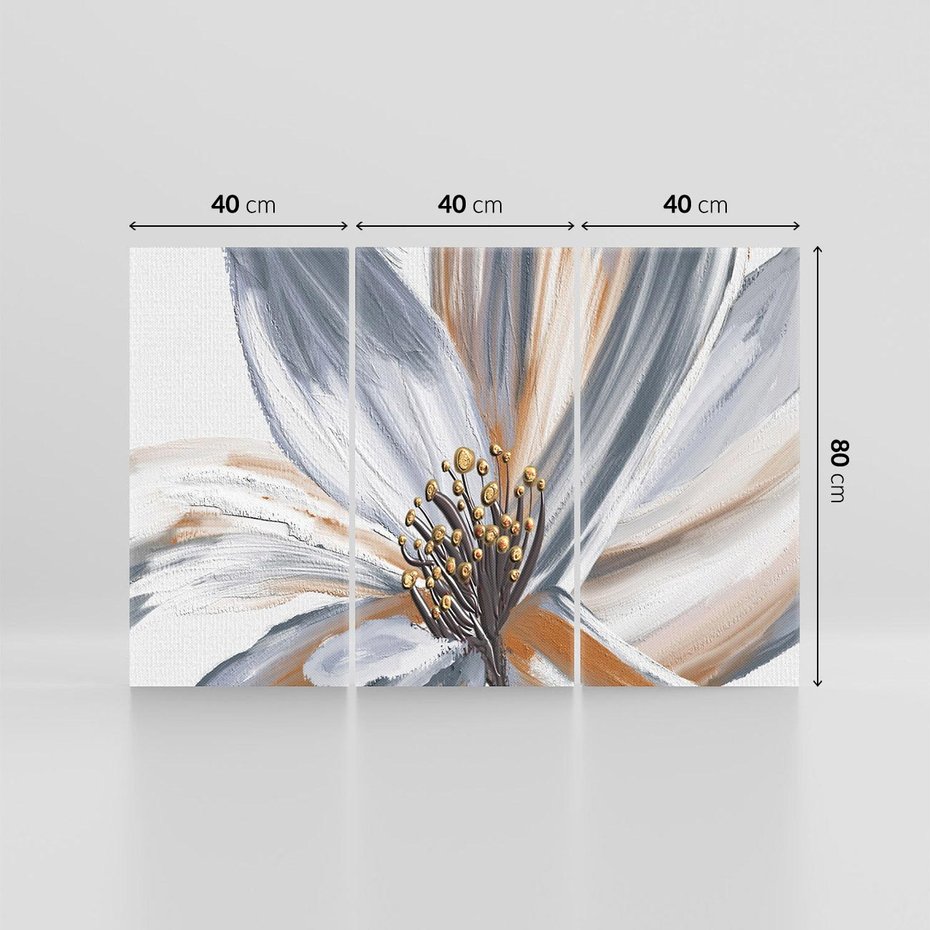 Obraz na płótnie 120x80 - Olejne kwiaty - wyraz emocji - kwiaty, malowane