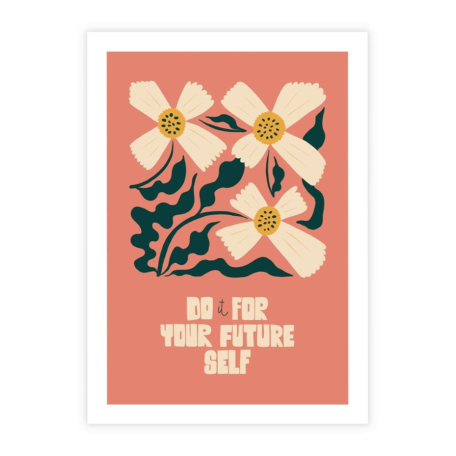 Plakat bez ramy 21x30 - Mgliste Refleksje - nowoczesny plakat, różowe tło