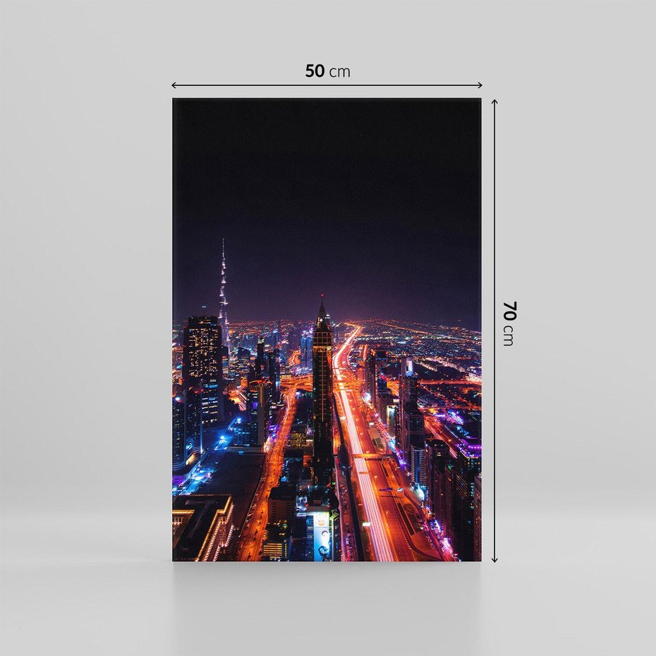 Obraz na płótnie 50x70 - Nocne oświetlenie miasta - miasto, noc