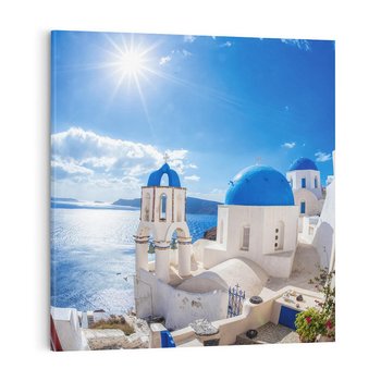 Obraz na płótnie 50x50 - Uroki Santorini we Włoszech - Santorini, Włochy
