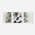Zestaw obrazy w ramie 40x50 galeria - Liście, kwiaty, nowoczesny, styl - rama biała
