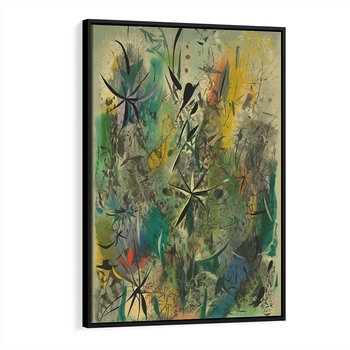 Obraz w ramie 50x70 - Tajemnicze Konstrukcje Form - abstrakcyjny obraz, mnogość kolorów - rama czarna