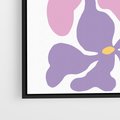 Obraz w ramie 50x50 - Bezgraniczne Wibracje - abstrakcyjne kolorowe kwiaty, minimlizm - rama czarna