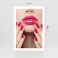 Plakat bez ramy 21x30 - Wyrażenie Piękna - paznokcie, usta