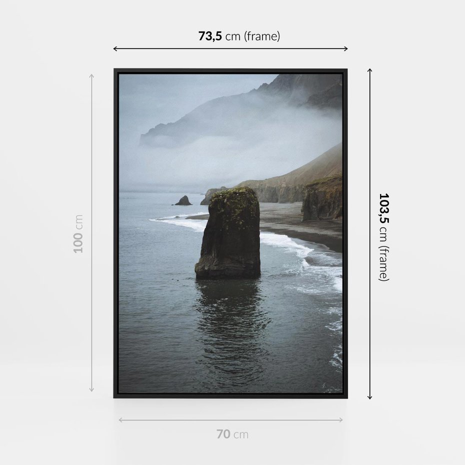 Obraz w ramie 70x100 - Mistyczna Aura - morze, mgła - rama czarna
