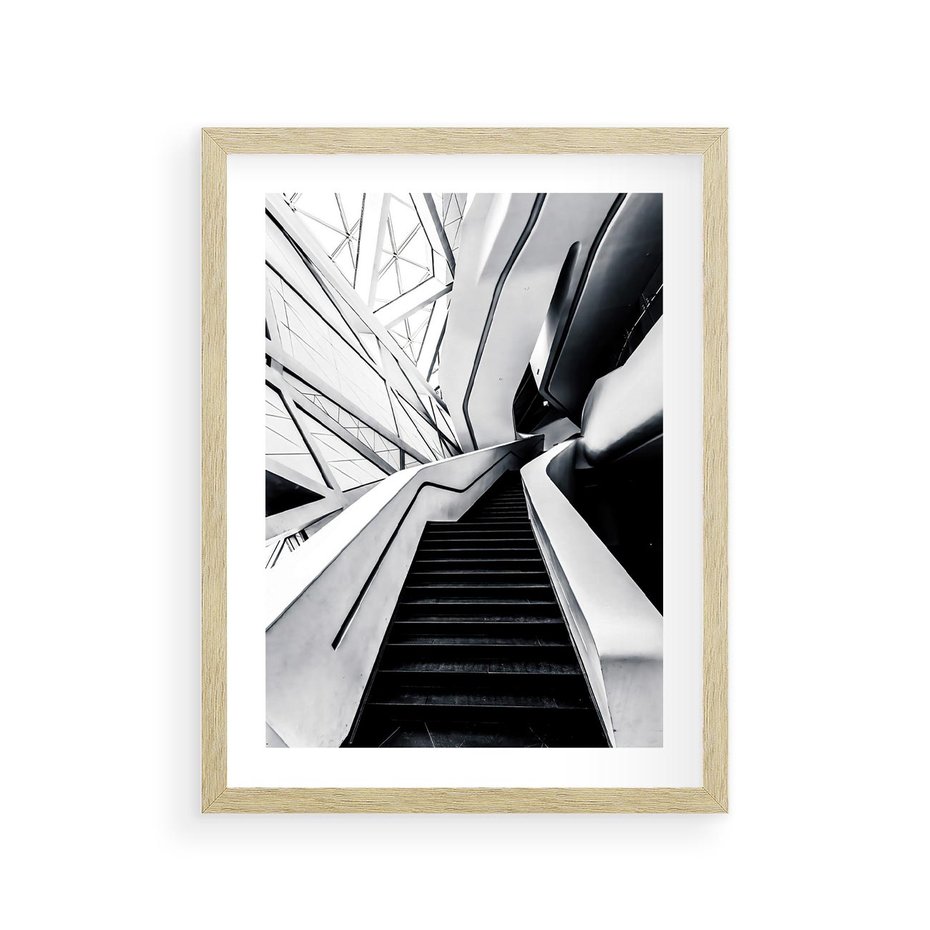 Plakat w ramie 30x40 - Współczesne Kształty - architektura, nowoczesne formy - rama drewno