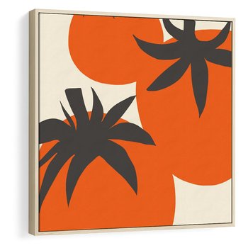 Obraz w ramie 50x50 - Jadalne Kształty - nowoczesny plakat do kuchni, pomidory - rama drewno