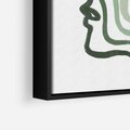 Obraz w ramie 50x50 - Zielony Profil - abstrakcja, zielony portret z profilu - rama czarna