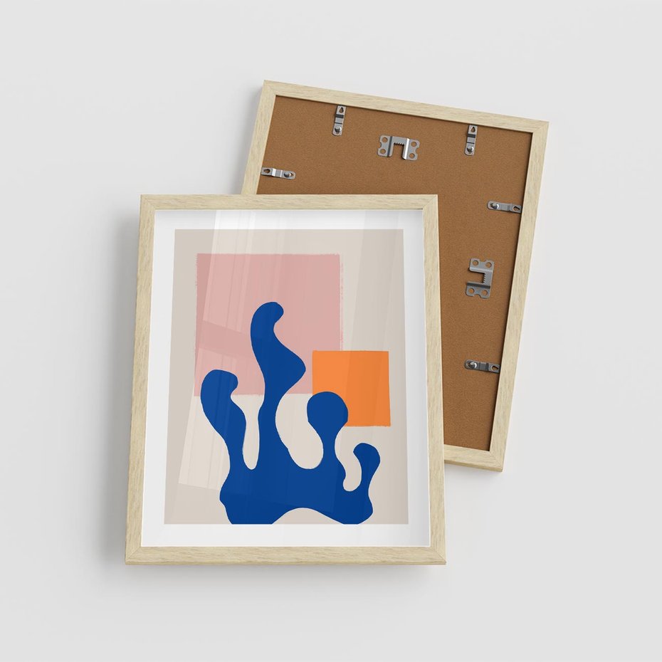 Plakat w ramie 40x50 - Bezgraniczna Galeria Plam - abstrakcja, nowoczesny plakat - rama drewno