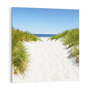 Obraz na płótnie 50x50 - Relaks nad Morskimi Wzgórzami - plaża, wydmy