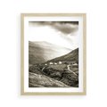 Plakat w ramie 40x50 - Domki w Górach - czarno biała fotografia, górski pejzaż - rama drewno
