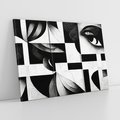 Obraz na płótnie 120x80 - Harmonia świateł i cieni - abstrakcja czarno biała, geometria