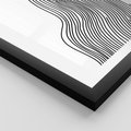 Plakat w ramie 50x70 - Refrakcje Przestrzeni - mnimalistyczna forma, czarne linie - rama czarna