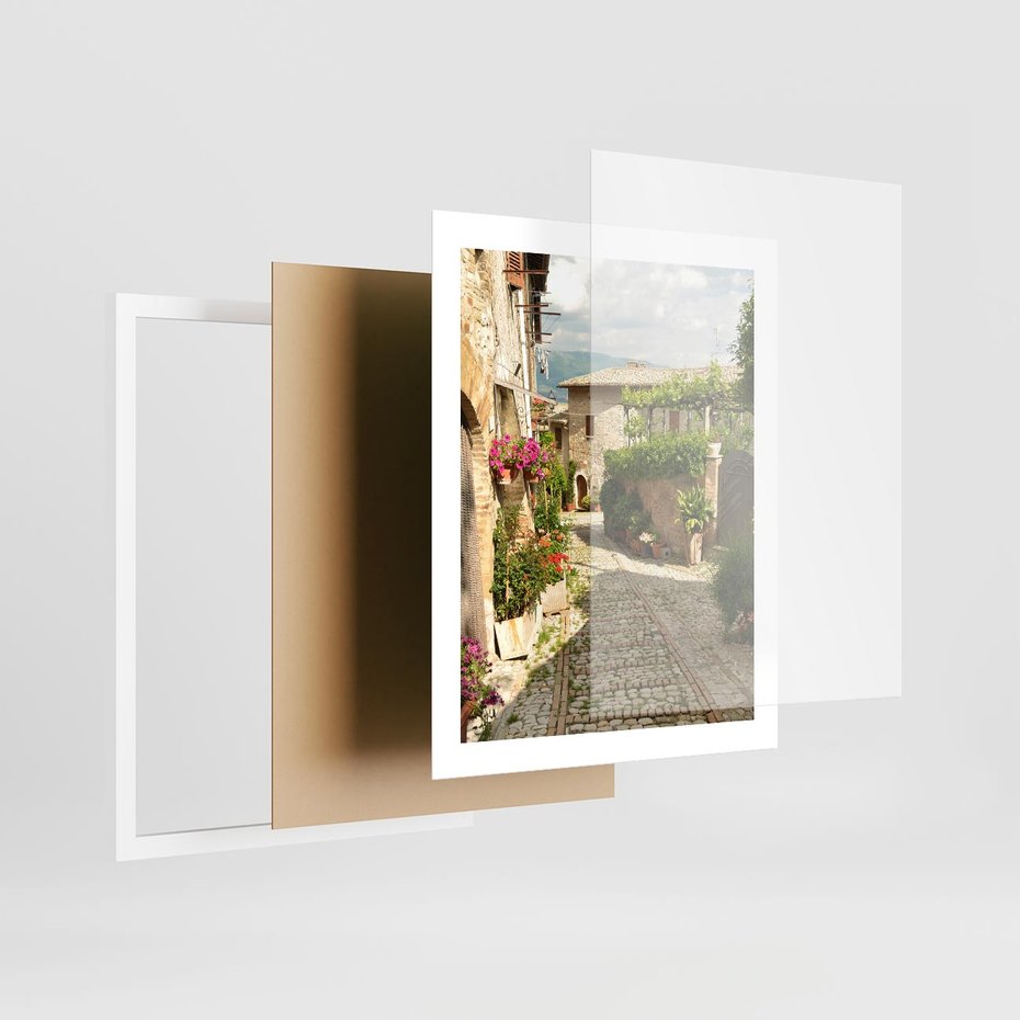 Plakat w ramie 40x50 - Włoskie Uliczki - włoska, uliczka - rama biała