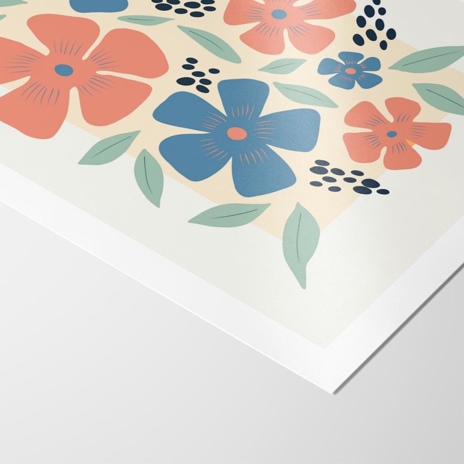 Plakat bez ramy 30x40 - Kolorowe liście tęsknot - minimalistyczny plakat, grafika