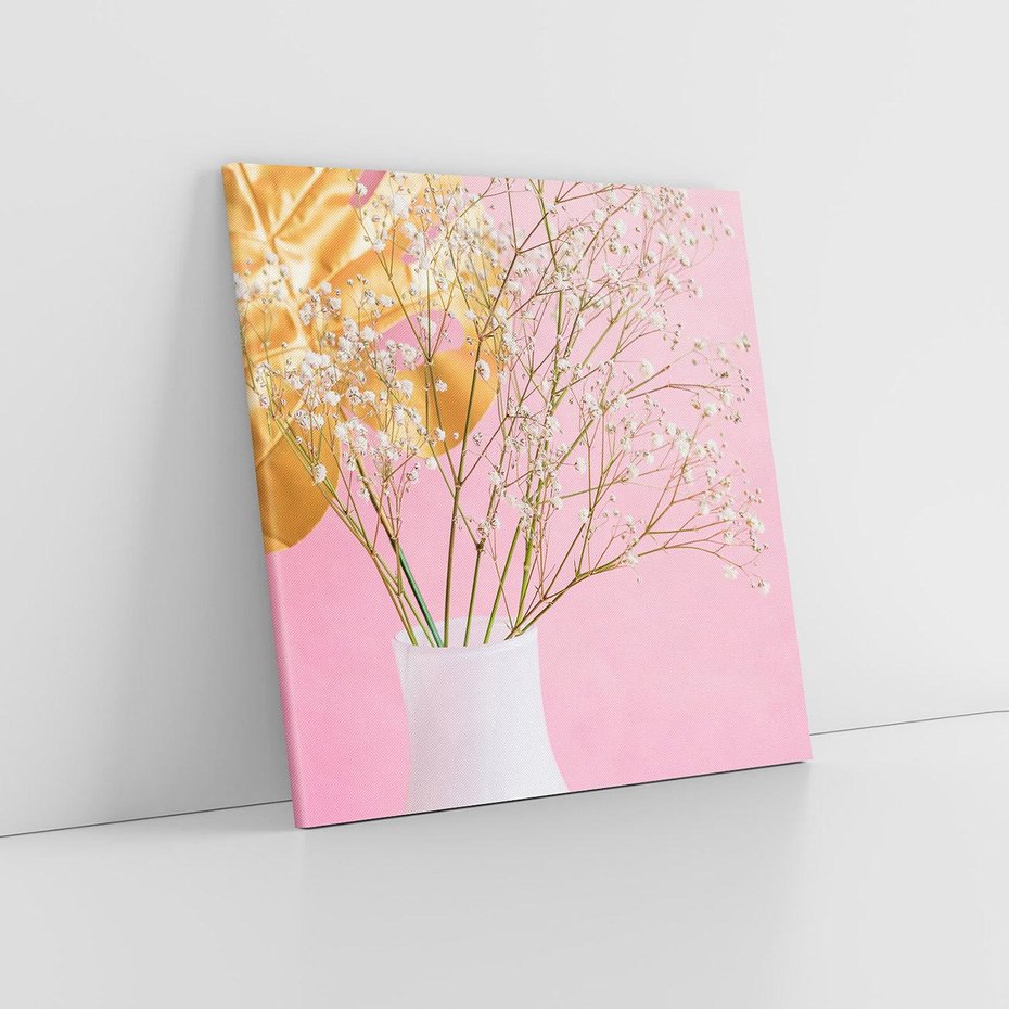 Obraz na płótnie 80x80 - Przyjemność Złotej Natury - złote, liście