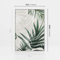 Obraz w ramie 70x100 - Tropikalne Akwarele - tropikalne liście, akwarela - rama biała
