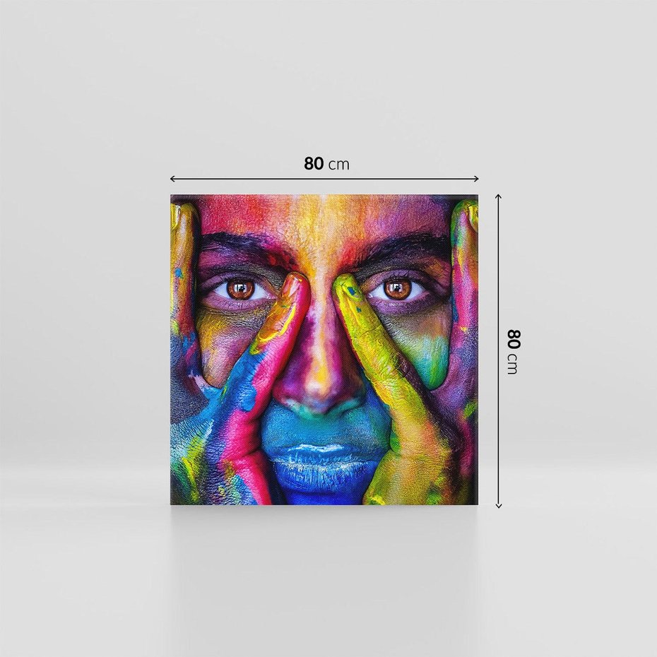 Obraz na płótnie 80x80 - Abstrakcyjna refleksja człowieka - człowiek, abstrkacja