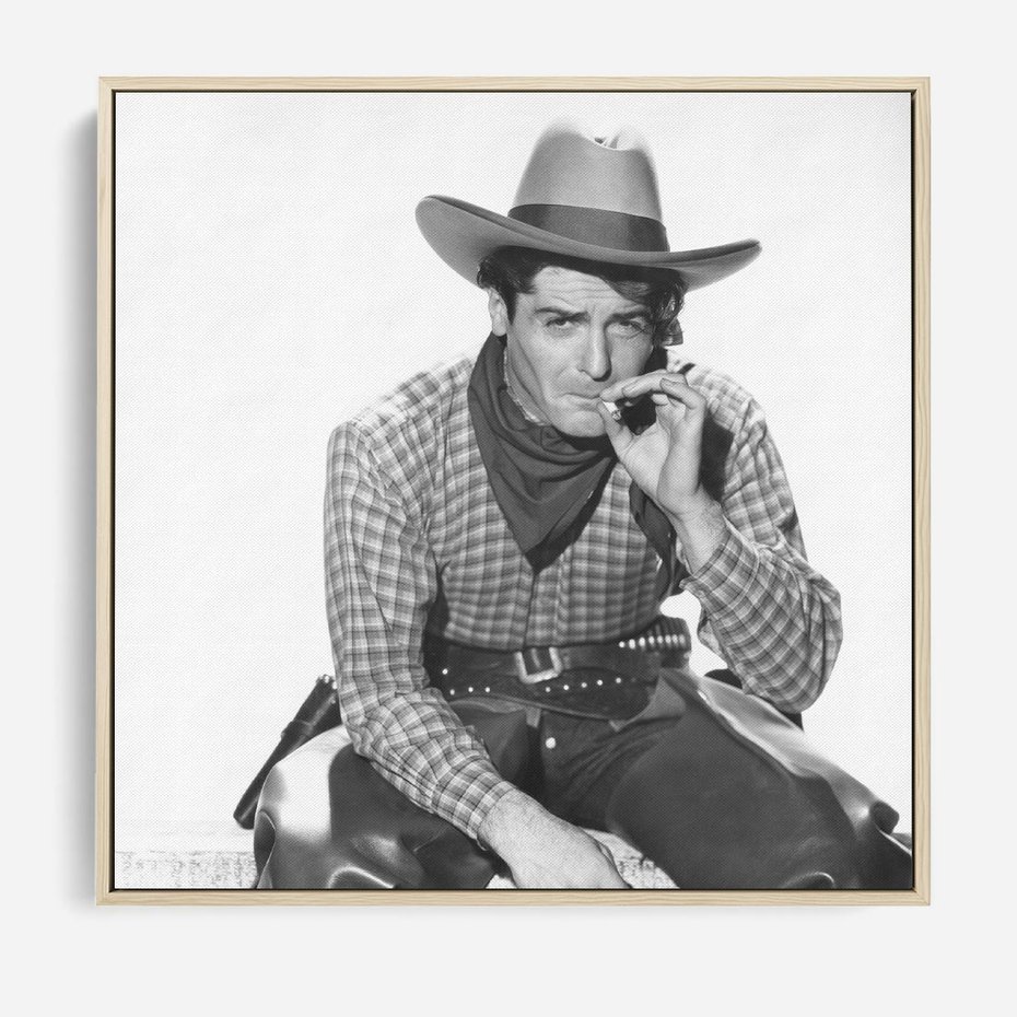 Obraz w ramie 50x50 - Dziki Zachód - retro zdjęcie, czarno białe - rama drewno