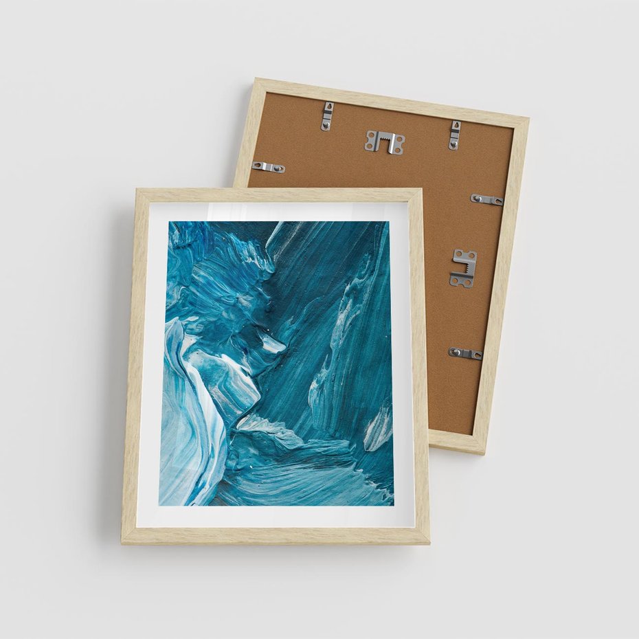 Plakat w ramie 40x50 - Wyrazista abstrakcja w akwareli - abstrakcja, akwarela - rama drewno