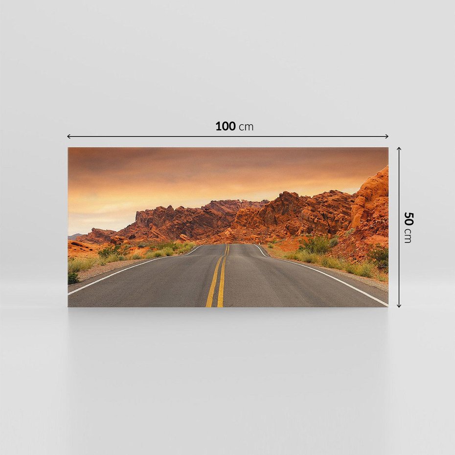 Obraz na płótnie 100x50 - Górska droga między skałami - droga, góry