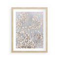 Plakat w ramie 40x50 - Białe Drobne Kwiaty - gipsówka, białe drobne kwiatki - rama drewno