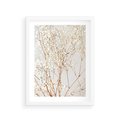Plakat w ramie 30x40 - Minimalistyczna Delikatność - białe kwiaty, gipsówka - rama biała