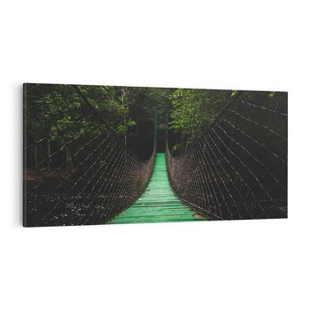 Obraz na płótnie 120x60 - Most linowy w lesie - most, linowy