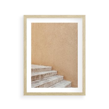 Plakat w ramie 40x50 - Schod w Beżu - schody, minimalizm - rama drewno