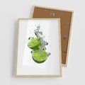 Plakat w ramie 50x70 - Kuchenne limonki na stole - limonki, kuchnia - rama drewno