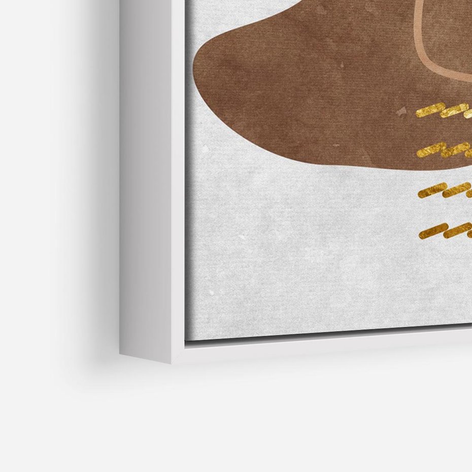 Obraz w ramie 100x70 - Odbicie światła serca - abstrakcyjne rozlane plamy, boho styl - rama biała