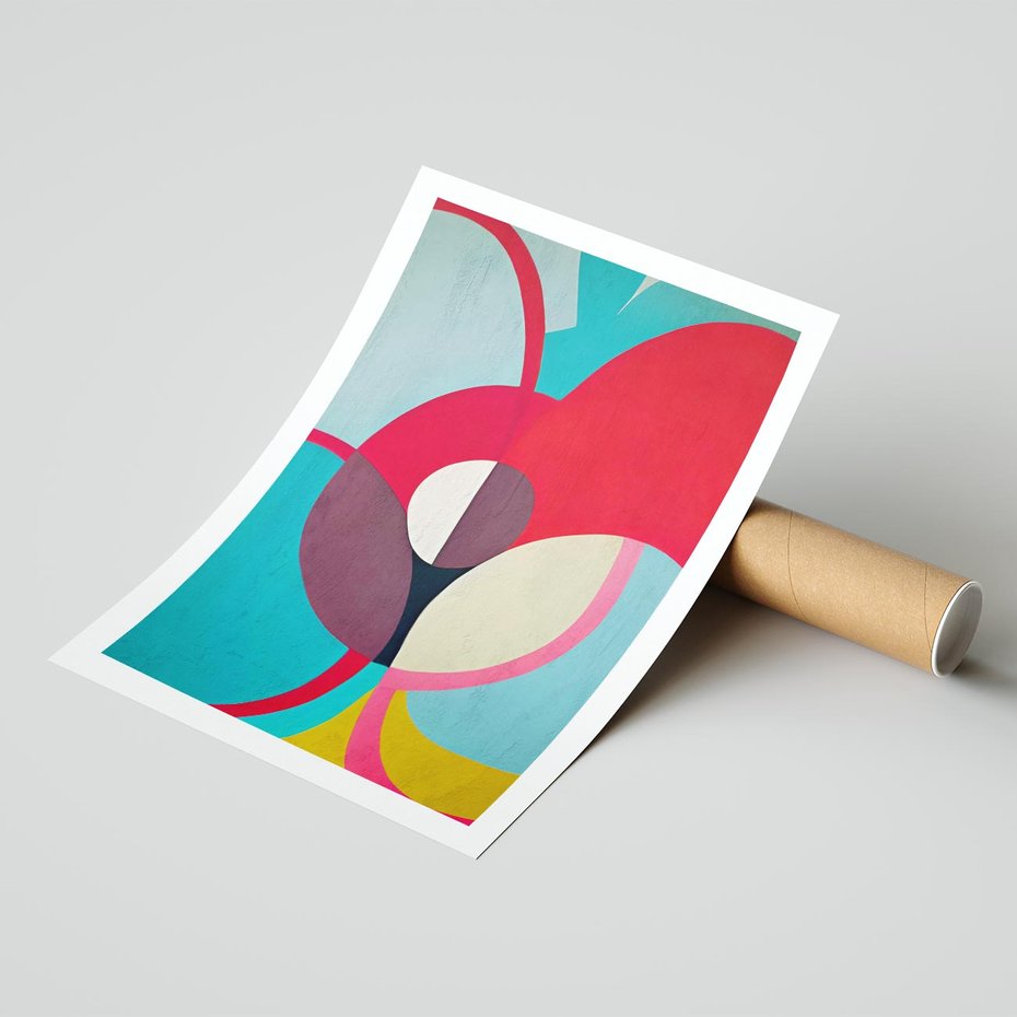 Plakat bez ramy 30x40 - Kolorowe Odsłony Inspiracji - abstrakcyjny obraz, olejny