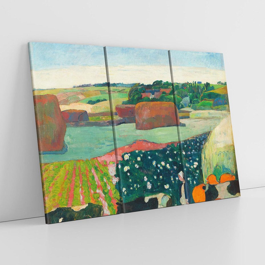 Obraz na płótnie 120x80 - Haystacks in Brittany 1890, Paul Gauguin - Reprodukcja - reprodukcja, obraz na płótnie