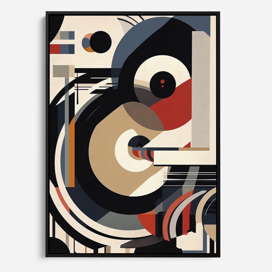 Obraz w ramie 50x70 - Wibracje Marzeń - abstrakcyjny obraz, geometryczne koła - rama czarna