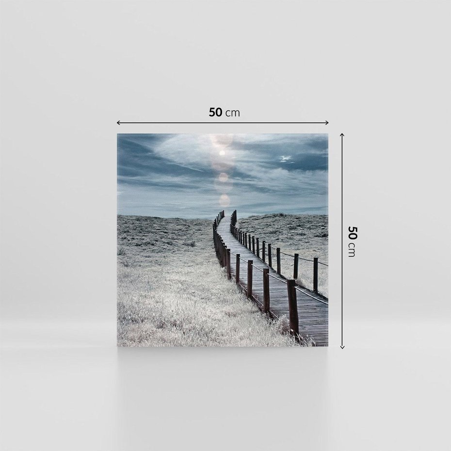 Obraz na płótnie 50x50 - Burzowy pomost na plaży - plaża, pomost