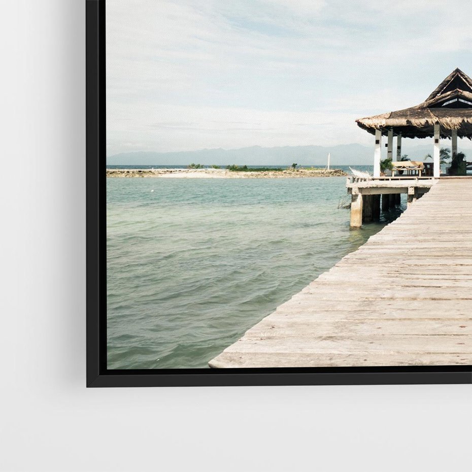 Obraz w ramie 50x50 - Magia Morza i Piękno Plaży - Hawaje, morze - rama czarna