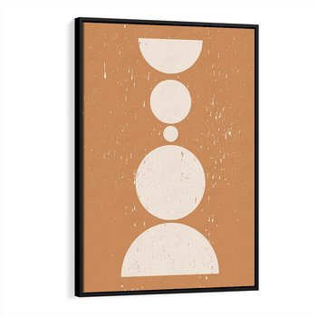 Obraz w ramie 70x100 - Podróżne Echa - mid century styl, nowoczesna grafika - rama czarna