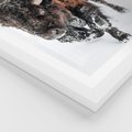 Plakat w ramie 50x70 - Zimowy Władca Puszczy - żubr, bizon - rama biała