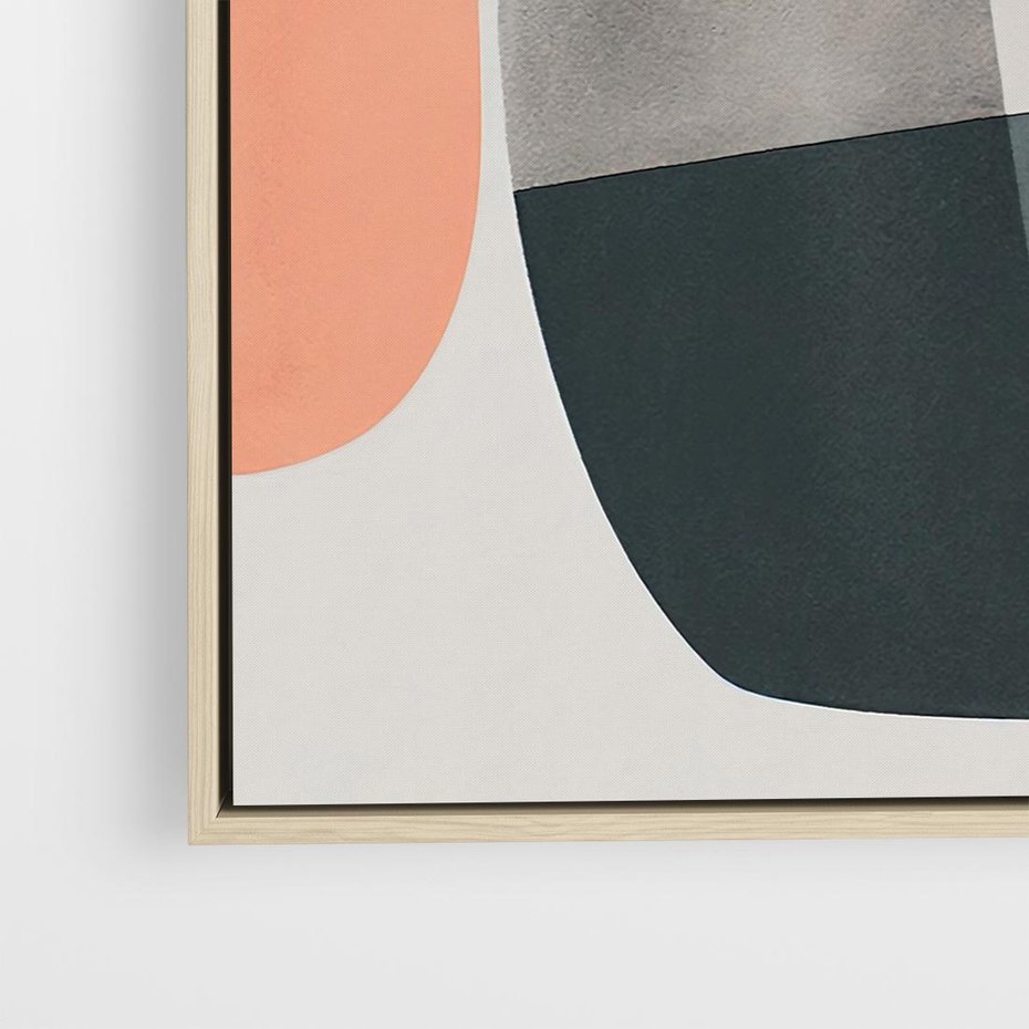 Obraz w ramie 50x50 - Wyraziste Formy - abstrakcyjne plamy, nowoczesny styl - rama drewno