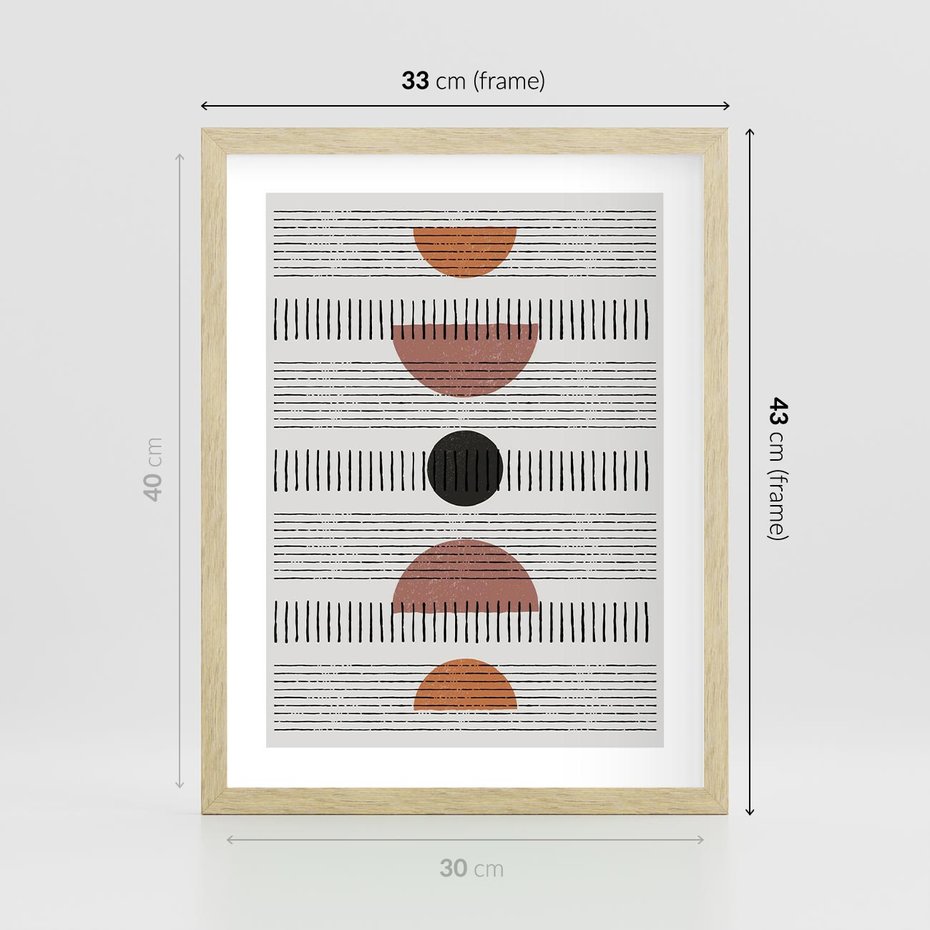 Plakat w ramie 30x40 - Plakat w Stylu Abstrakcji - geometryczna grafika, plakat - rama drewno