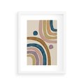 Plakat w ramie 30x40 - Kształtujące Inspiracje - abstrakcyjne tęcze, kompozycja - rama biała