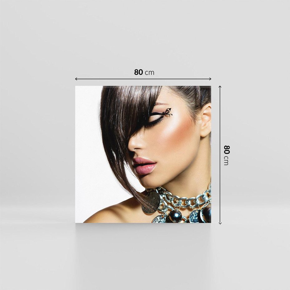 Obraz na płótnie 80x80 - Kobieca Fryzura w Ruchu - fryzura, kobieta