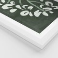 Plakat w ramie 40x50 - Rozkwitające Zielone Gałęzie - abstrakcyjne delikatne zielone linie, podobne do gałęzi kwiatów - rama biała
