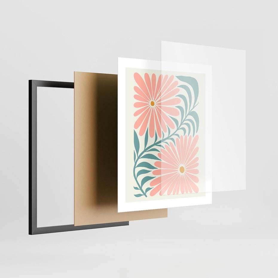 Plakat w ramie 40x50 - Kształtując Marzenia - kwiaty, sztuka nowoczesna - rama czarna