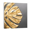 Obraz na płótnie 50x50 - Złoty Liść Monstera - złoty, liść
