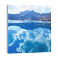 Obraz na płótnie 60x60 - Jezioro - Góry, chmury i niebo - jezioro, góry