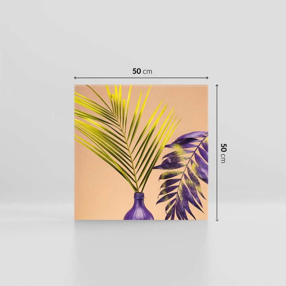 Obraz na płótnie 50x50 - Delikatne Piękno - palma, pastele