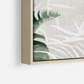 Obraz w ramie 80x80 - Zielony Raj - monstera, palmy - rama drewno