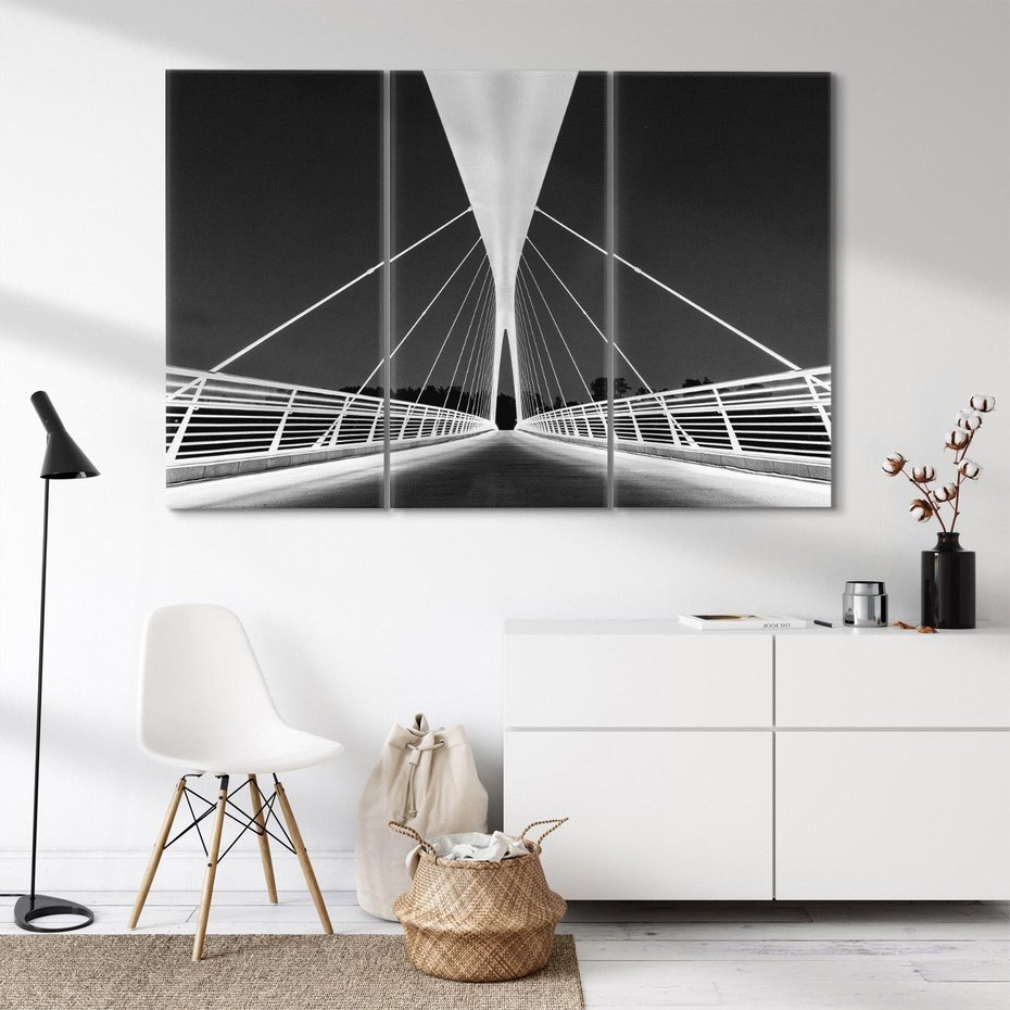 Obraz na płótnie 120x80 - Most nocą - Architektura - most, noc